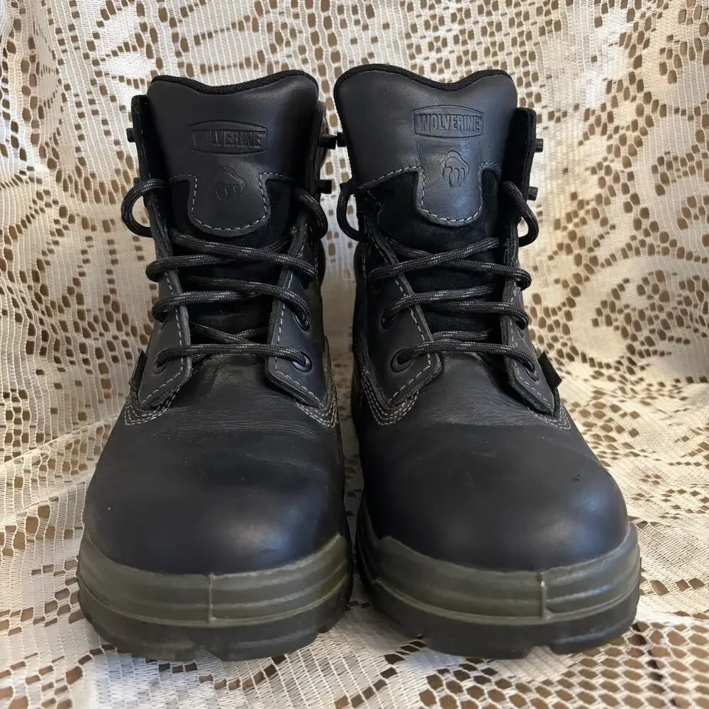 Wolverine Stratus Mens US 7.5 EW Black Waterproof Work Boots